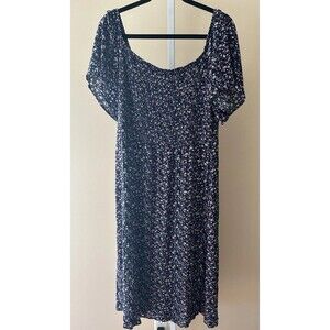 Gray By Grayson Social Women's Multicolor Floral Smocked Midi Dress Plus Size 1X